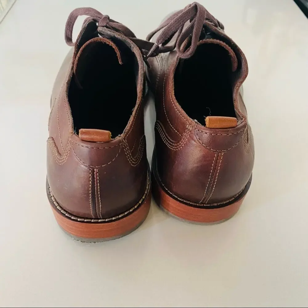 MENS COLE HAAN Dark Brown Mahogany Feathercraft Grand Blucher Oxford Lace Up 9